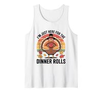 Dinde de Thanksgiving rétro I'm Just Here for The Dinner Rolls Débardeur