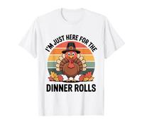 Dinde de Thanksgiving rétro I'm Just Here for The Dinner Rolls T-Shirt