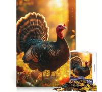 Dinde Sauvage en Automne Puzzle 1000 pièces pour Adultes Exercice cérébral Découpe de précision Cadeau de Noël idéal (38x26cm)