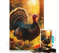 Dinde Sauvage en Automne Puzzle de 1000 pièces pour Adolescents Stimulation Cognitive Amusant Emboîtement sûr Pas de pièces Qui se détachent Une façon captivante de Passer Le Temps Libre (50x75cm)