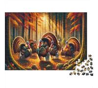Dinde Sauvage Forêt Puzzle 1000 Pièces Papier Adultes Scène d Automne Puzzle pour Famille Décoration 38x26cm/1000pcs