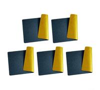 Dine with Ease Lot de 5 sets de table rectangulaires lavables en cuir avec envers antidérapant (bleu foncé et jaune)