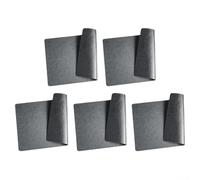 Dine with Ease Lot de 5 sets de table rectangulaires lavables en cuir avec envers antidérapant Gris foncé