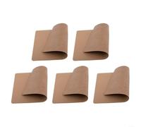 Dine with Ease Lot de 5 sets de table rectangulaires lavables en cuir avec envers antidérapant (marron noyer)