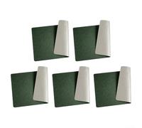 Dine with Ease Lot de 5 sets de table rectangulaires lavables en cuir avec envers antidérapant Vert foncé et gris