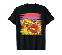 Dîner de pèlerin Italien drôle de Dinde Manger de la Pizza Thanksgiving T-Shirt