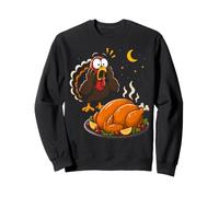 Dîner de Thanksgiving drôle de Dinde Bruh Shocked pour garçons et Filles Sweatshirt