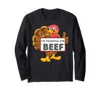 Dîner de Thanksgiving Lover Funny I'm Thankful for Beef Manche Longue