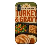 Dîner glacé à la Dinde et à la Sauce - Art Alimentaire rétro Amusant Coque pour iPhone X/XS