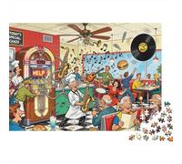 Dîner Jukebox Meltdown Maelstrom Puzzle en Bois Imperméable Puzzles De 1000 Pièces pour Adultes Coloré De Décoration pour La Maison