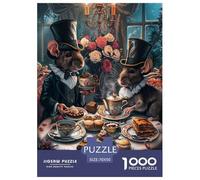 Dîner Rat Puzzle 1000 Pièces Adultes Enfants intéressant Personnel Puzzles 1000 Pièces Peinture Art Cadeau 70x50cm/1000pcs