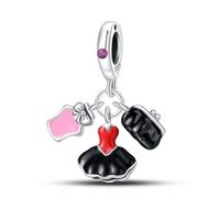 Dîner trois pièces, accessoire de bracelet à breloques en argent sterling 925, compatible avec le collier bracelet pandora, cadeau pour femme
