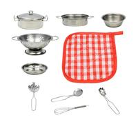 Dînette Casseroles Et Poêles, Set De Cuisine Jouet en Acier Inoxydable, Accessoires De Dînette, Filles Garçons Maison Camping Extérieur Fête