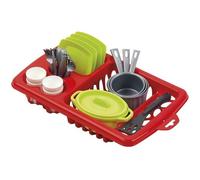 Dinette Egouttoir Chef Ecoiffier - 14 pièces - Rouge Vert Gris - A partir de 18 mois