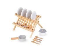 Dinette Egouttoir, Vaisselles Cuisine - Egouttoir Pliant avec vaisselles en Bois