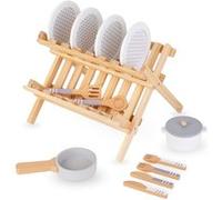 Dinette Égouttoir, Vaisselles Cuisine - Égouttoir Pliant avec vaisselles en Bois G