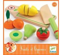 Dinette en bois Djeco Fruits et légumes à découper Multicolore G