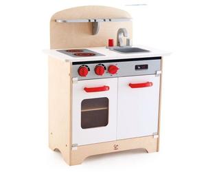 Dinette en bois Kitchenette avec four Gourmet Blanche Hape® - Jouet