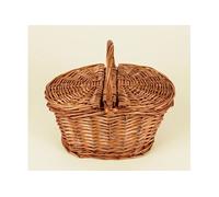 Dinette en metal dans panier en osier