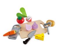Hape Set d'Ustensiles de Cuisine - Jeu d'Imitation avec Planche, Couteau, Râpe et Légumes