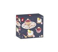 JANOD - Set à Thé Twist - 16 Accessoires en Bois et Feutrine - Jouet d'Imitation - Service à Thé Enfant - Jouet en Bois FSC - Dès 2 Ans, J06631