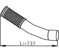 DINEX Tuyau d'échappement Ligne d'échappement 54247 avant 733mm 129mm 129mm 230L