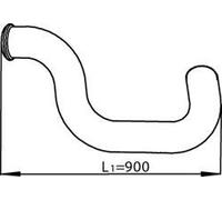 DINEX Tuyau d'échappement Ligne d'échappement 81720 arrière pour VOLVO FH 950mm