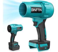 Dinftin Souffleur à feuilles sans fil sans balais compatible avec batterie Makita 18 V (outil uniquement), 125 MPH 430 CFM, souffleur turbo à vitesse variable, souffleur léger pour pelouse, garage