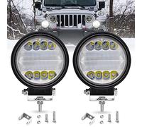 Dinfu 2 x 72W phare de travail led tracteur 7200lm 4.5 pouces ronde longue portée led 4x4 Projecteur à LED IP68 Spot Flood Lumière de recul pour Voiture Camion Tracteur SUV Bateau