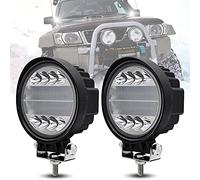 Dinfu 72W Phare de Travail, 7200lm Lampe de Travail LED, Projecteur LED Feux de Brouillard Hors Route Convient au Tracteur, Bateau, Camion, SUV, ATV 4x4-2PCs