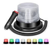 Dinfu Gyrophare LED avec télécommande 8 couleurs Flash 12/24 V Feu d'avertissement magnétique IP67 Étanche Pour voiture, porte-camion, tracteur, fête