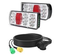 Dinfu LED Feu arrière de remorque Set, feu arrière à connecteur 13 broches, éclairage de remorque homologué E avec câble de 5 m, pour remorques,voitures