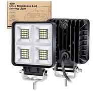 Dinfu Phare de Travail à LED, 2 x 160W 4" LED Projecteur LED IP68 Phares Longue Portee led Spot Flood Lumière de recul pour Voiture Camion Tracteur SUV Bateau