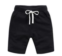 Ding-dong Bébé Enfant Garçon Eté Coton Shorts（Noir,7-8Ans）