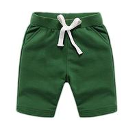 Ding-dong Bébé Enfant Garçon Eté Coton Shorts（Vert Militaire,4Ans）