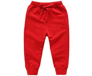 Ding-dong Bébé Enfant Garçon Fille Coton Pantalon de Sport（Rouge,2Ans）