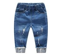 Ding-dong Bébé Enfant Garçon Fille Denim Jeans Pantalon(Bleu Clair,4Ans)