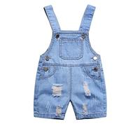 Ding-dong Bébé Enfant Garçon Fille Eté Denim Salopette Courte(Style 1,4Ans)