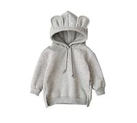 Ding-dong Enfant Fille Oreilles d'ours Sweat-Shirt à Capuche Pull（Gris,3Ans）