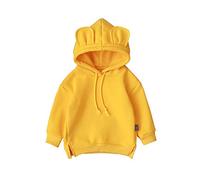 Ding-dong Enfant Fille Oreilles d'ours Sweat-Shirt à Capuche Pull（Jaune,6-12Mois）