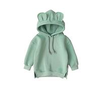 Ding-dong Enfant Fille Oreilles d'ours Sweat-Shirt à Capuche Pull（Vert Clair,2Ans）
