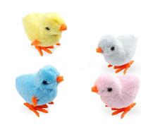Ding Yongliang 4 Pcs Jouets à Remonter de Poussin Pâques, Pâques Sautant Poulet en Peluche Poussins pour Enfants, Poussin Sauteur à Remonter Jouets, Jouets à Remonter Sauter Mécaniques Poussins
