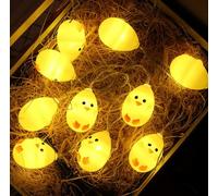 Ding Yongliang Guirlande lumineuse de poussins de Pâques, fonctionnant à piles, 2 m, 10 LED - Décoration de printemps, guirlande féerique pour la maison, décoration de panier de Pâques, œufs de fête