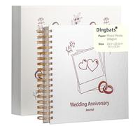 Dingbats* Journal d'anniversaire de mariage pour couples - Livre de souvenirs guidé avec invites et enveloppes pour lettres d'amour - Papier épais à spirale à couverture rigide pour noter les étapes