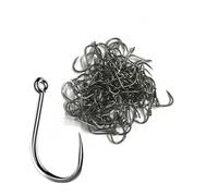 Dingbear 100 Pièces Ensemble D'hameçons sans Ardillon - Hameçons De Pêche sans Ardillons en Acier au Carbone, Adaptés Aux Rivières, Lacs, Océans et étangs (sans Ardillon-8#)