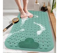 DINGC Tapis Douche Antiderapant avec Ventouses et Trous de Drainage, Tapis de Douche avec Coussin Massant, Tapis de Bain Douche Grand pour la Douche de Salle de Bain 70x40(Vert)