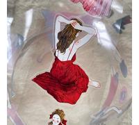 DingDing Vol12-42 A Little Red Ruban adhésif en PET transparent pré-découpé Washi Tape 2,36 x 10,94 YD, design vintage original pour scrapbooking, journal, journal, bullet journal, planificateur