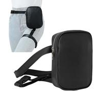 DINGFDENG Sacoche de Jambe Moto Femme - Sac Moto Pochette Étanche à la Cuisse en Simili Cuir avec Ceinture Amovible - Sac Banane Jambe Portable Festival - Compact & Léger (Noir)