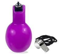 Dingfeiyu 1 Pièces Sifflet à Main, 1 Pièces Sifflets en Acier Inoxydable, Whistle Arbitre Enfant Entraîneur Sifflet Bruyant pour Sports Basketball Football 12x 6.5cm (Violet)