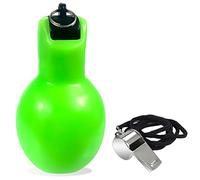 Dingfeiyu 1 Pièces Sifflet à Main, 1 Pièces Sifflets en Acier Inoxydable, Whistle Arbitre Enfant Entraîneur Sifflet Bruyant pour Sports Basketball Football 12x 6.5cm (Vert)